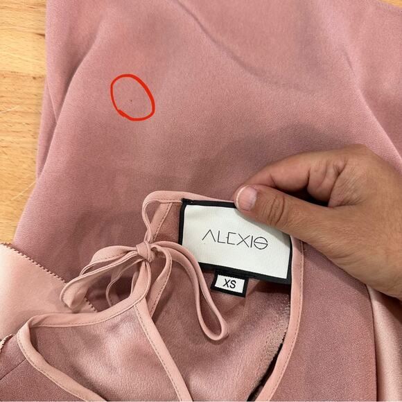 Alexis Mathilde Ruffle trimmed Crepe Top In Pink size XS - Picture 8 of 8